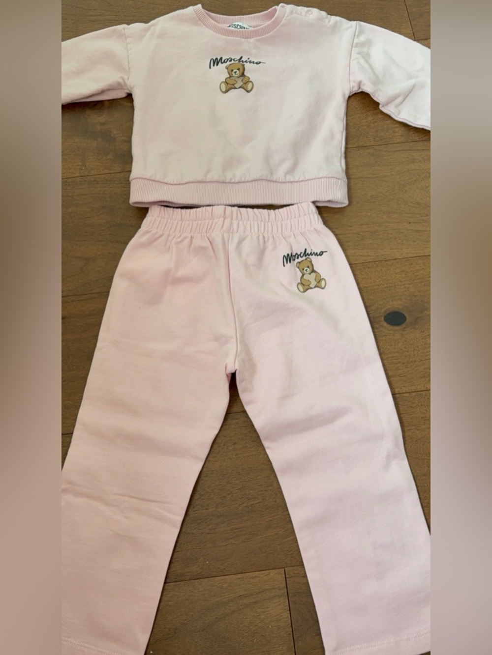 Moschino Light Pink Teddy Logo Sweatshirt & Joggers Set